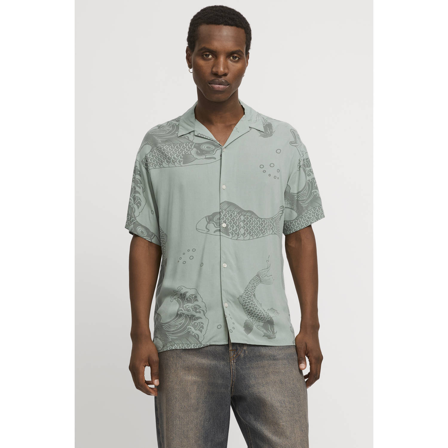 JACK & JONES casual overhemd groen