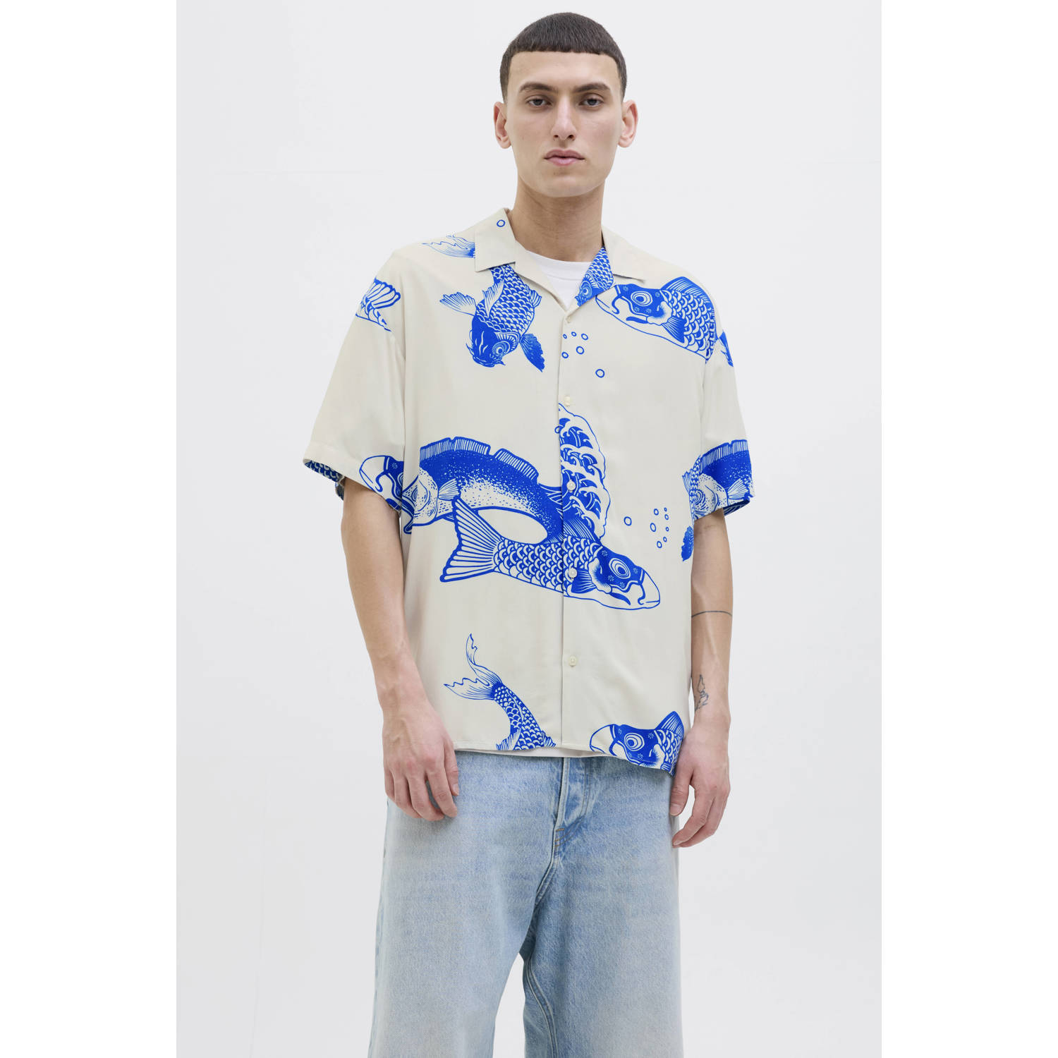 JACK & JONES casual overhemd blauw