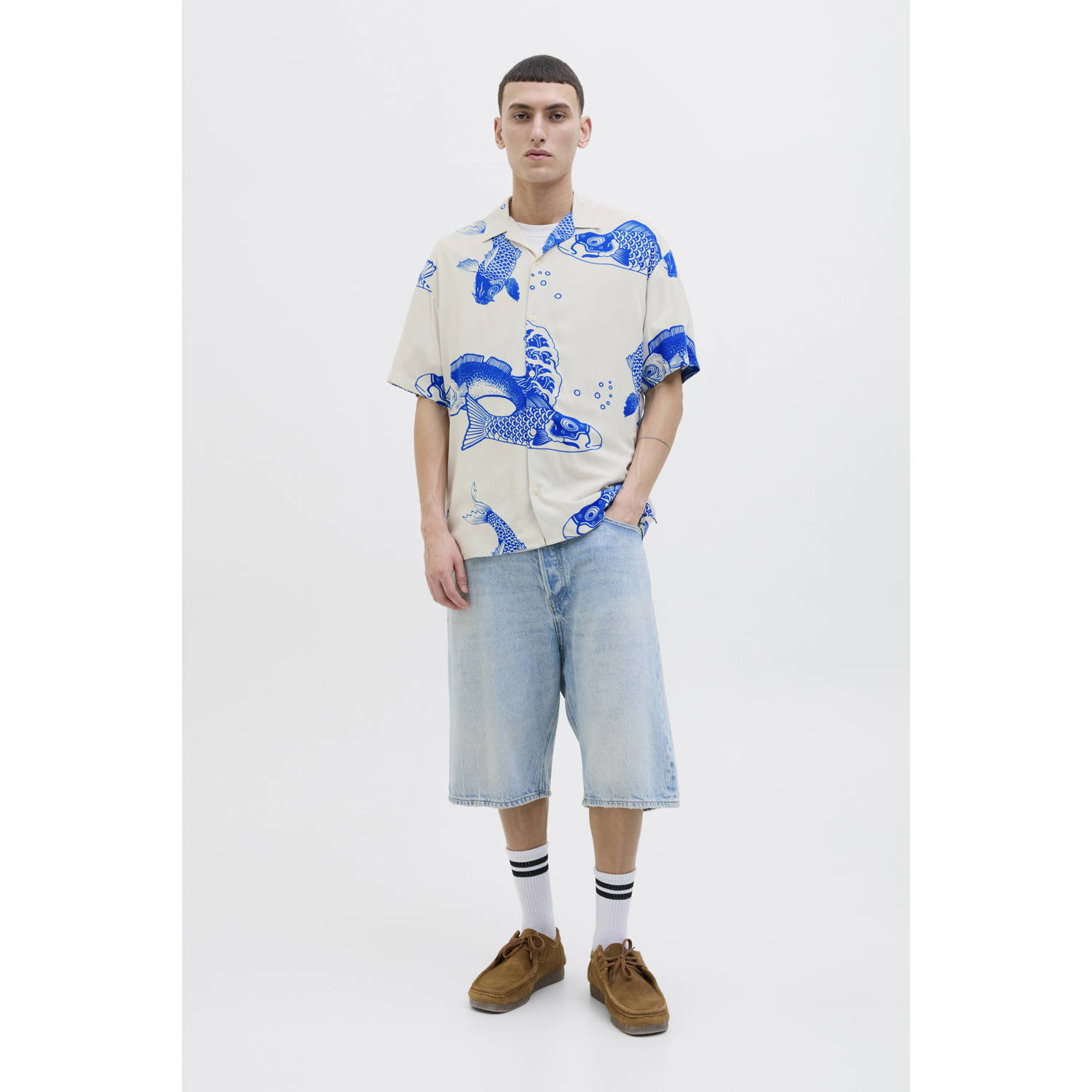 JACK & JONES casual overhemd blauw