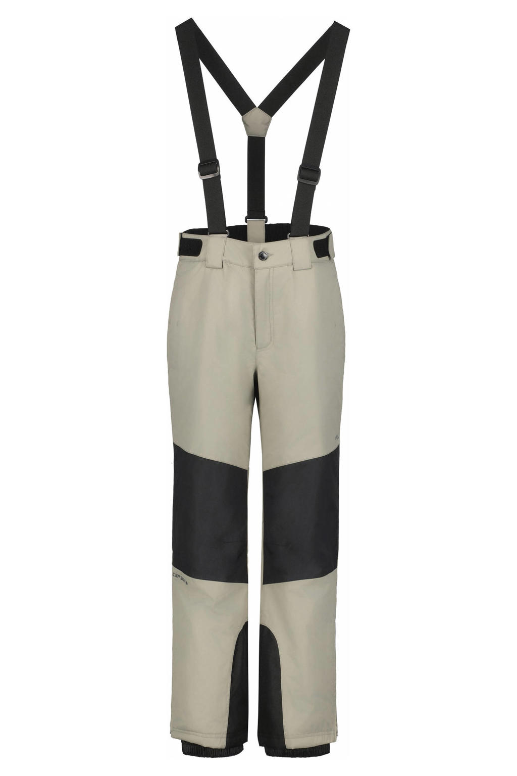 Grijze jongens Icepeak skibroek Lenzen JR van polyester met rits- en knoopsluiting en meerkleurige print