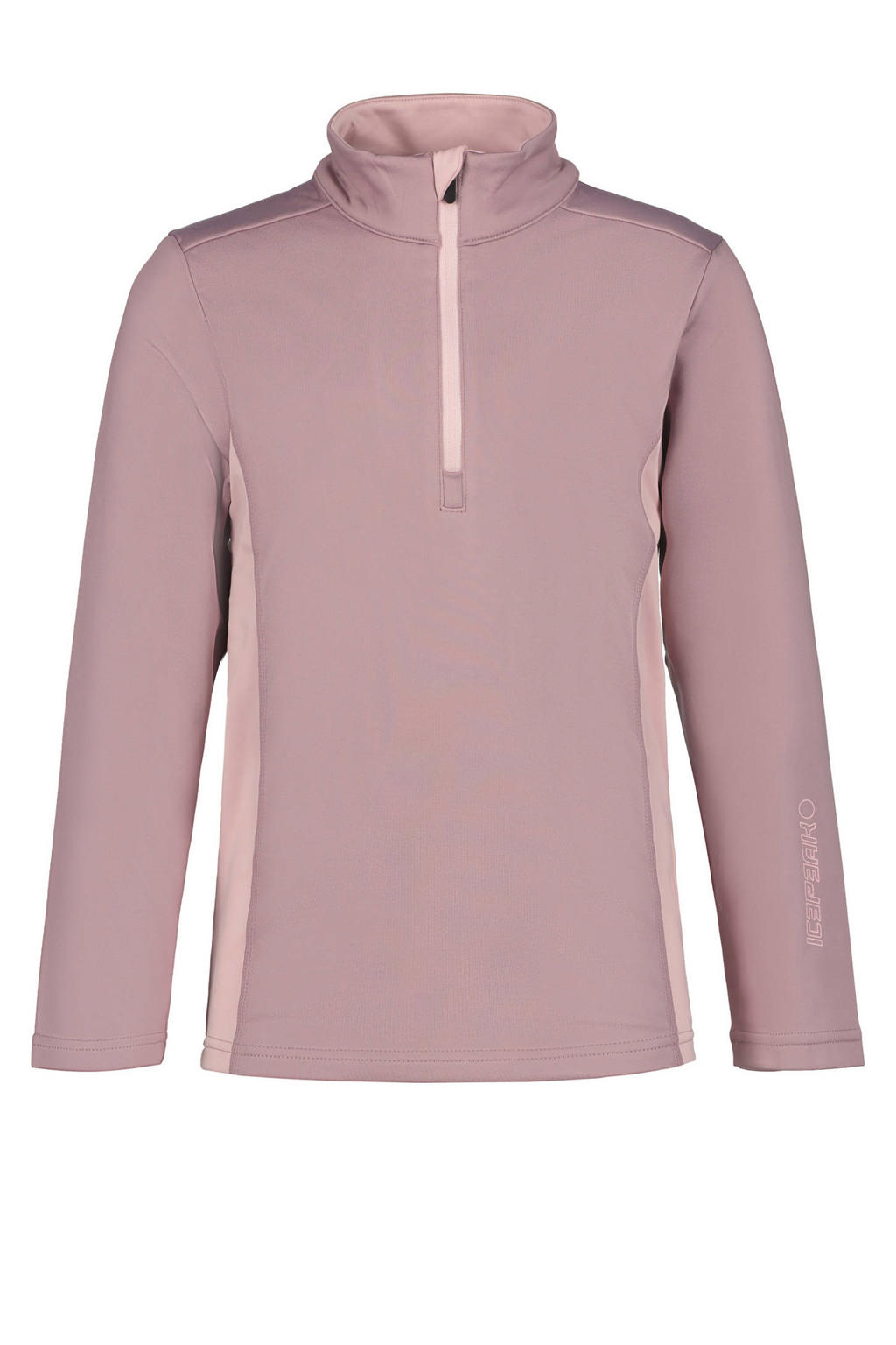 Oudroze jongens en meisjes Icepeak skipully Fleminton JR van polyester met lange mouwen, opstaande kraag en halve rits