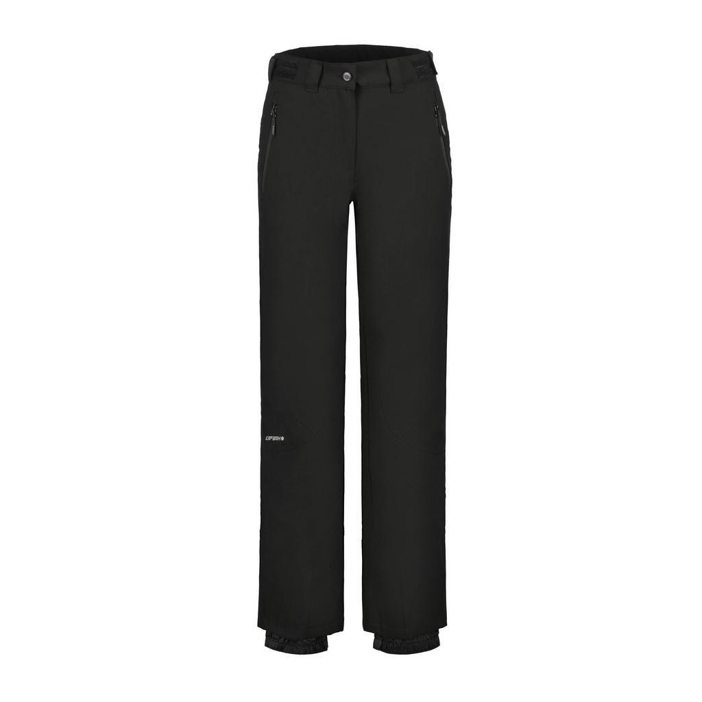 Zwarte dames Icepeak skibroek Plains van polyester met rits- en drukknoopsluiting en effen