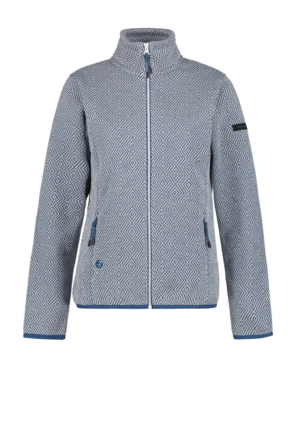 Grijsblauwe dames Icepeak vest Aulti blauw met lange mouwen, opstaande kraag en ritssluiting