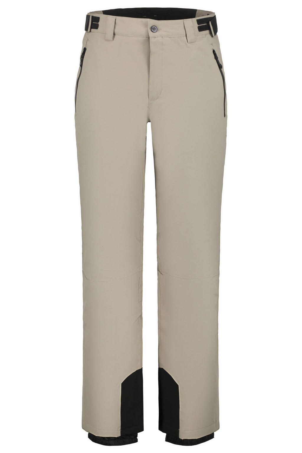 Grijze heren Icepeak skibroek Fleming van polyester met rits- en drukknoopsluiting en effen