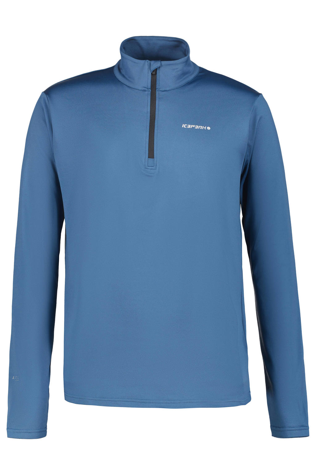 Blauwe heren Icepeak skipully Felsberg van polyester met effen, lange mouwen, opstaande kraag en halve rits