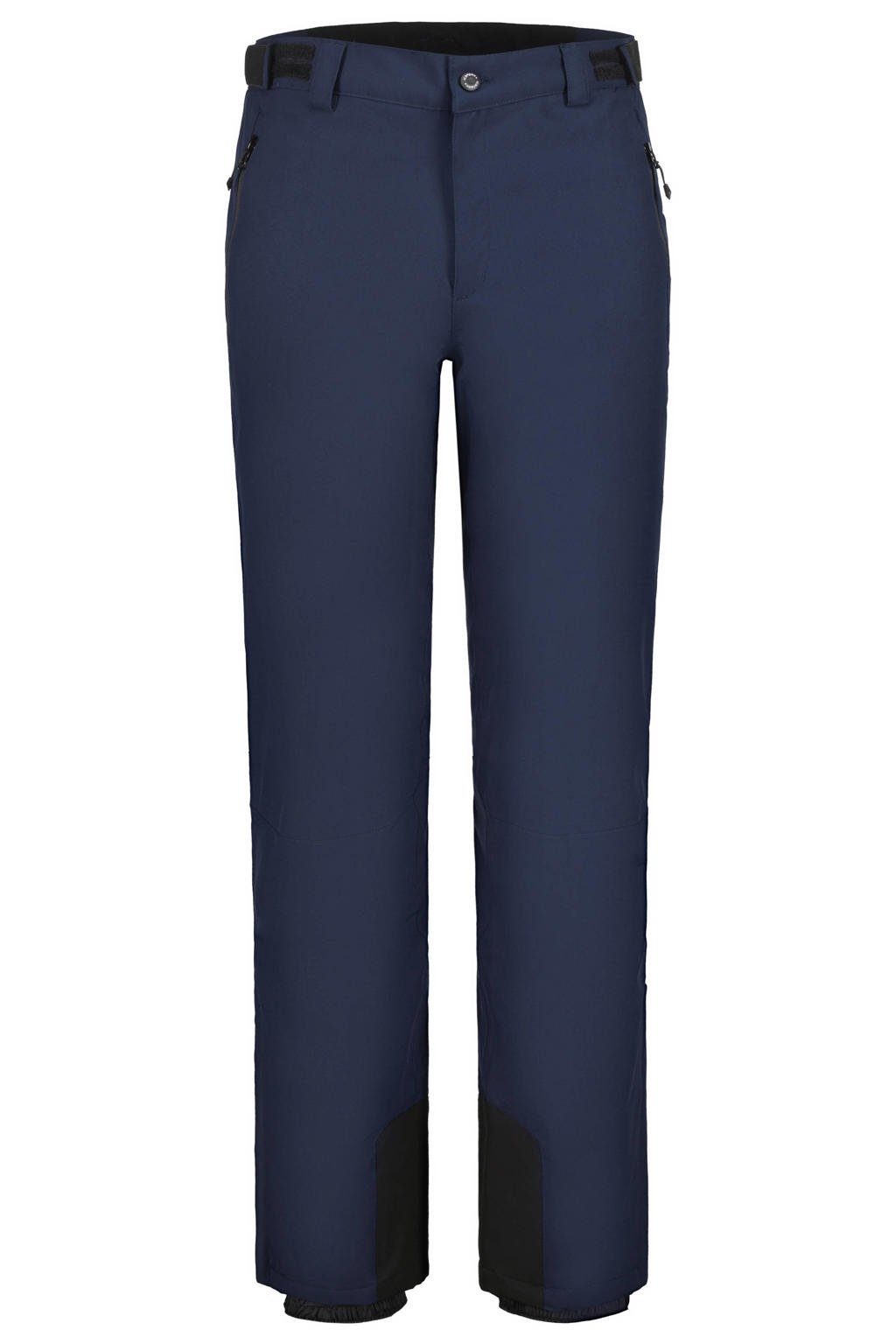 Donkerblauwe heren Icepeak skibroek Fleming van polyester met rits- en drukknoopsluiting en effen