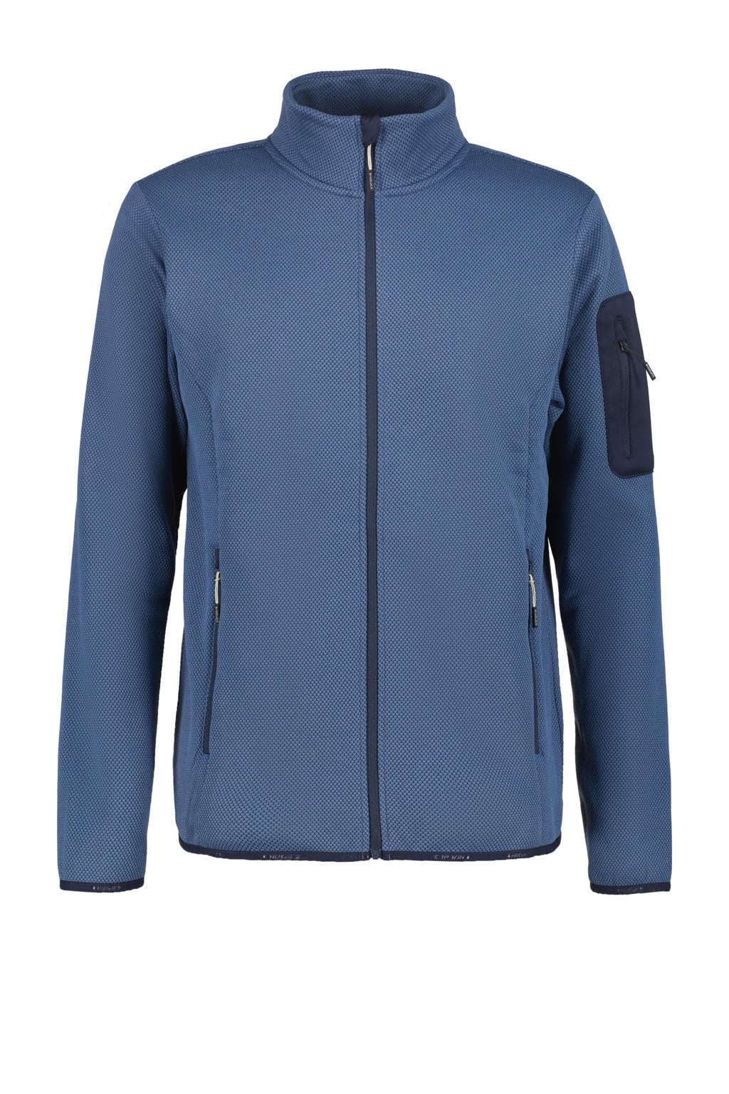 Blauwe heren Icepeak vest Bredstedt met lange mouwen, opstaande kraag en ritssluiting
