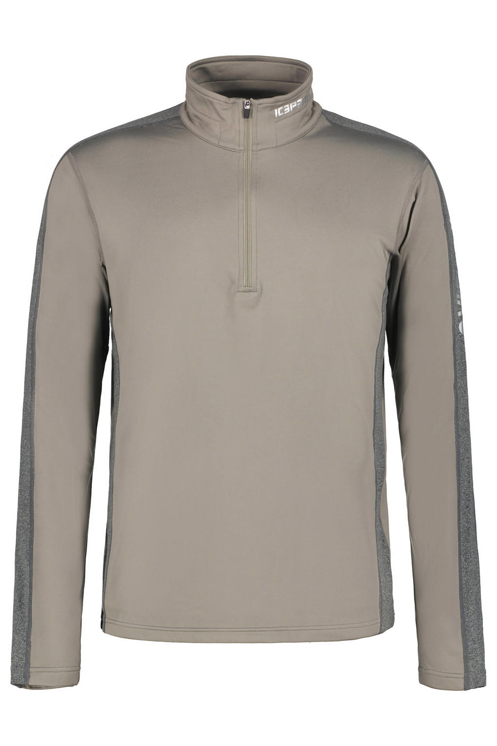 Grijze heren Icepeak skipully Fleminton van polyester met lange mouwen, opstaande kraag en halve rits