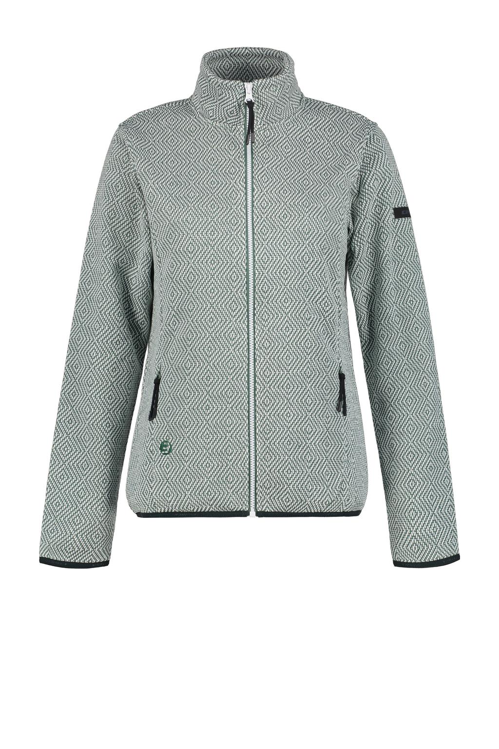 Groene dames Icepeak vest met lange mouwen, opstaande kraag en ritssluiting