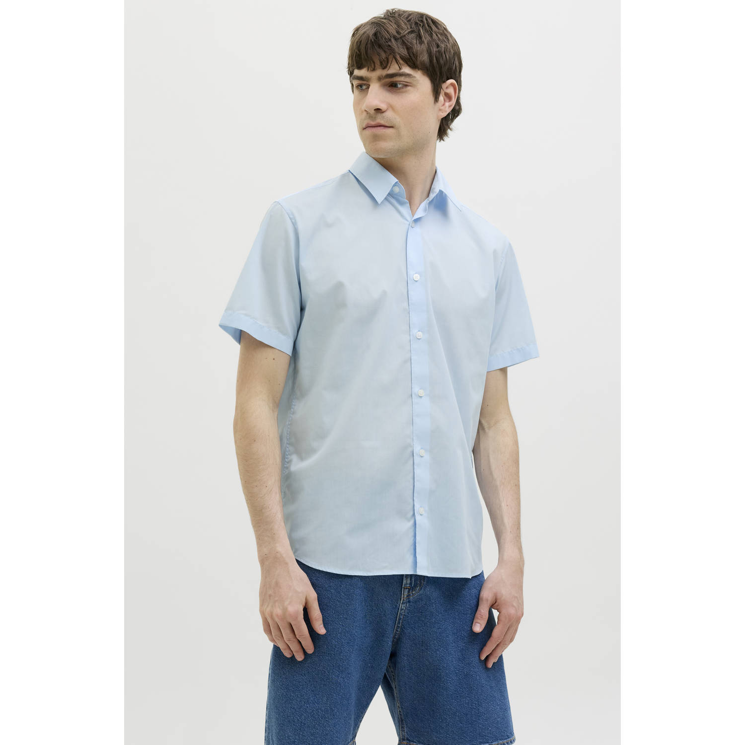 JJ REBEL casual overhemd lichtblauw