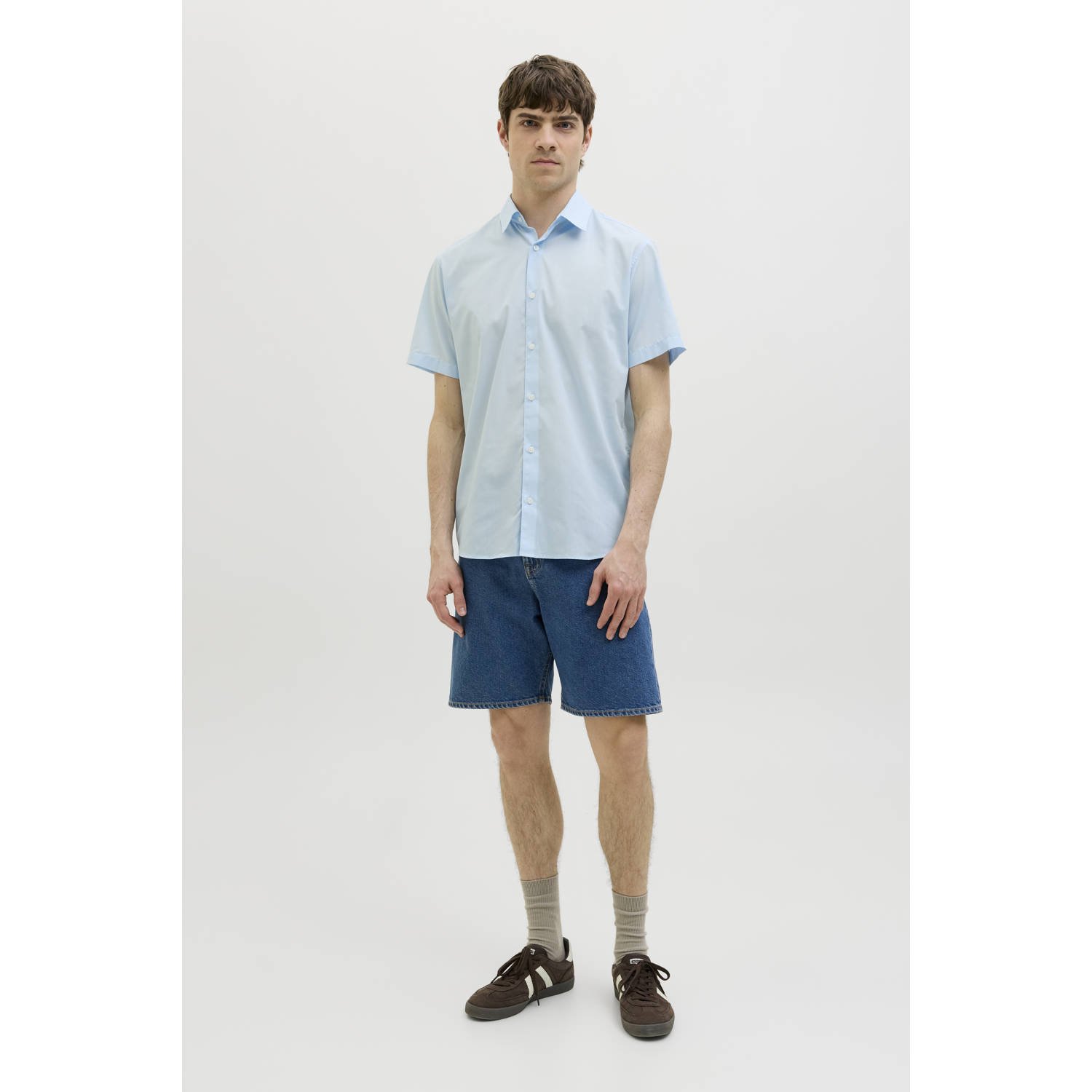 JJ REBEL casual overhemd lichtblauw