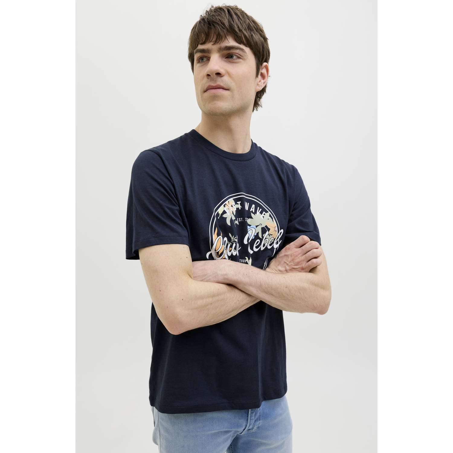 JJ REBEL T-shirt donkerblauw