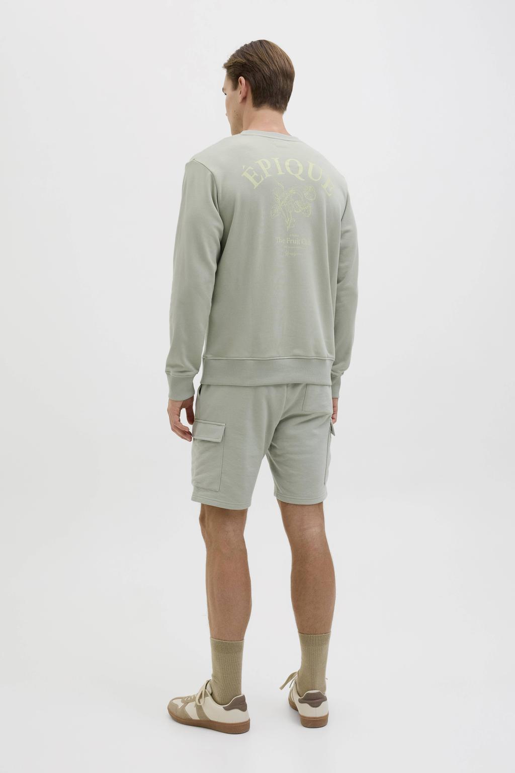 JJ REBEL regular sweatshort grijsgroen