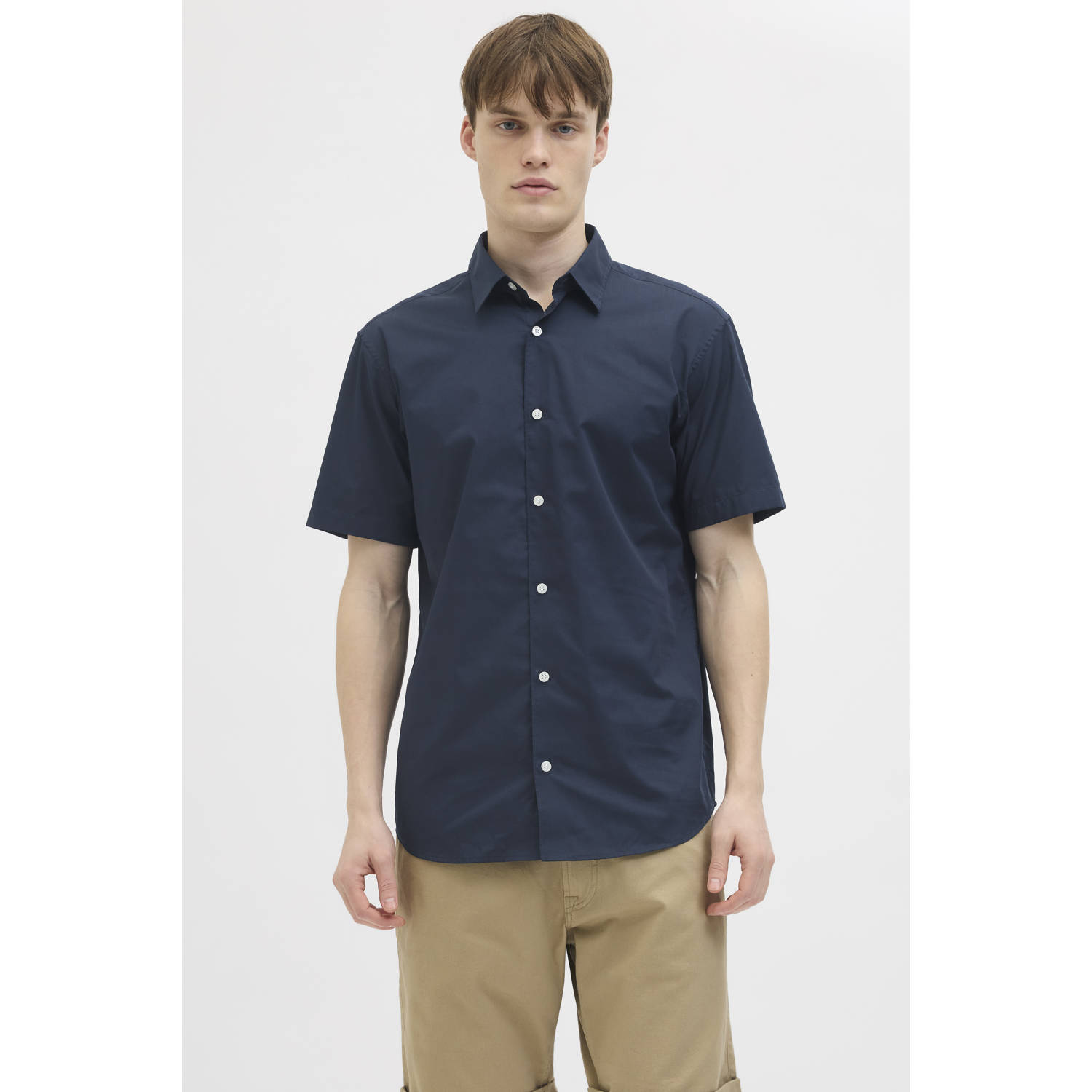 JJ REBEL casual overhemd donkerblauw