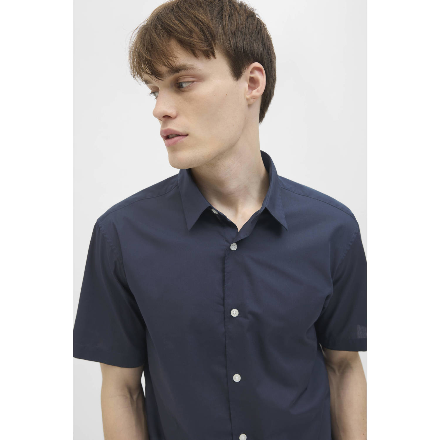 JJ REBEL casual overhemd donkerblauw