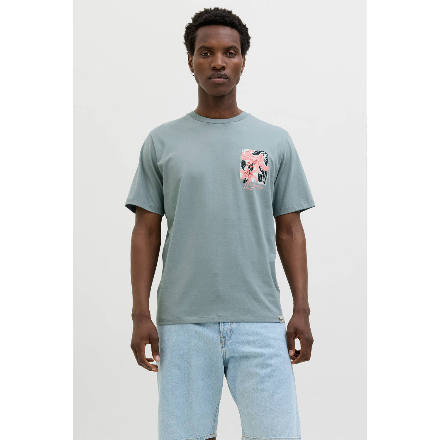 JACK & JONES ORIGINALS T-shirt grijsgroen