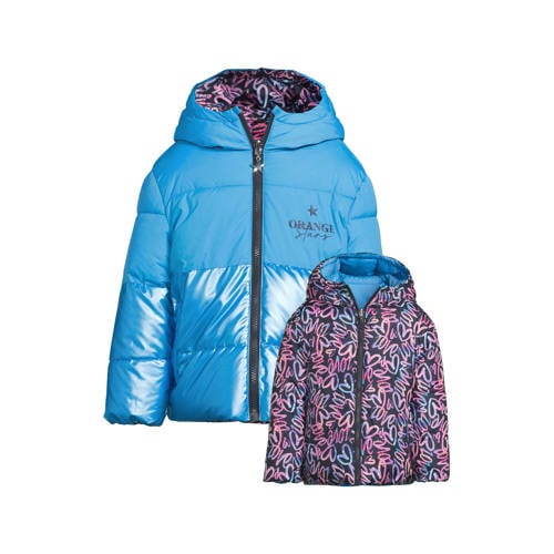 Orange Stars reversible colourblock jas Isa all-over print afbeelding