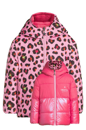 reversible colourblock jas Isa bloemenprint