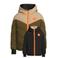 Orange Stars gewatteerde reversible colourblock jas Otis Khaki/beige/zwart