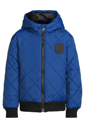 gewatteerde jas Lucas zwart/blauw
