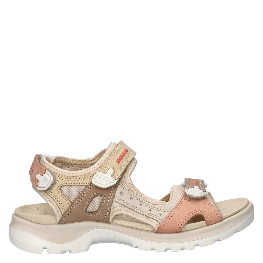 Beige dames Ecco Offroad Atmos nubuck sandalen met klittenband