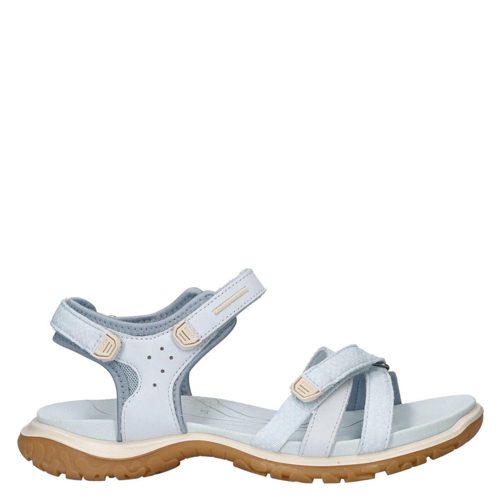 Lichtblauwe dames Ecco nubuck sandalen met veters