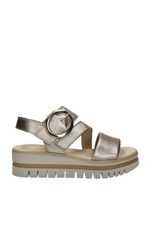 leren sandalen goud