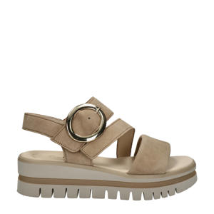 suède sandalen beige
