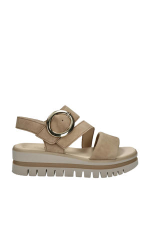 suède sandalen beige