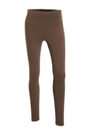 thumbnail: Bruine dames Nike sportlegging One van polyester met slim fit, regular waist en elastische tailleband