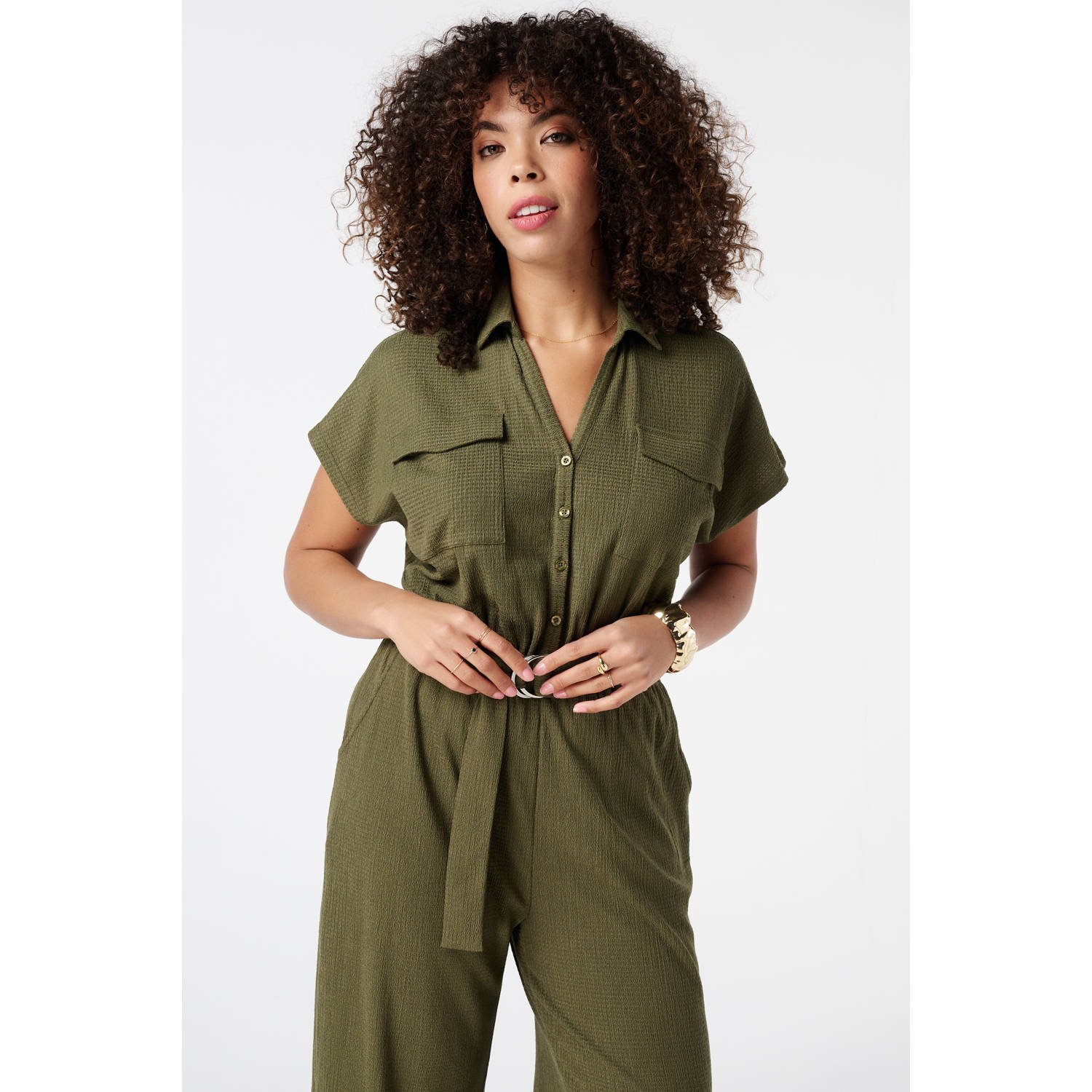 MS Mode straight jumpsuit kaki
