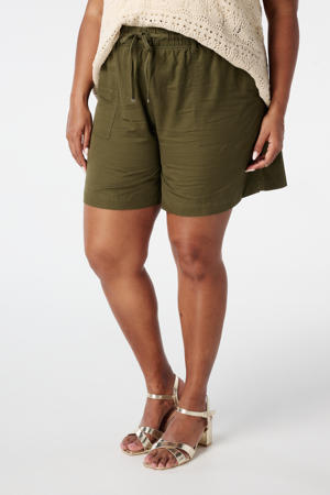 rechtvallend high waist casual short kaki