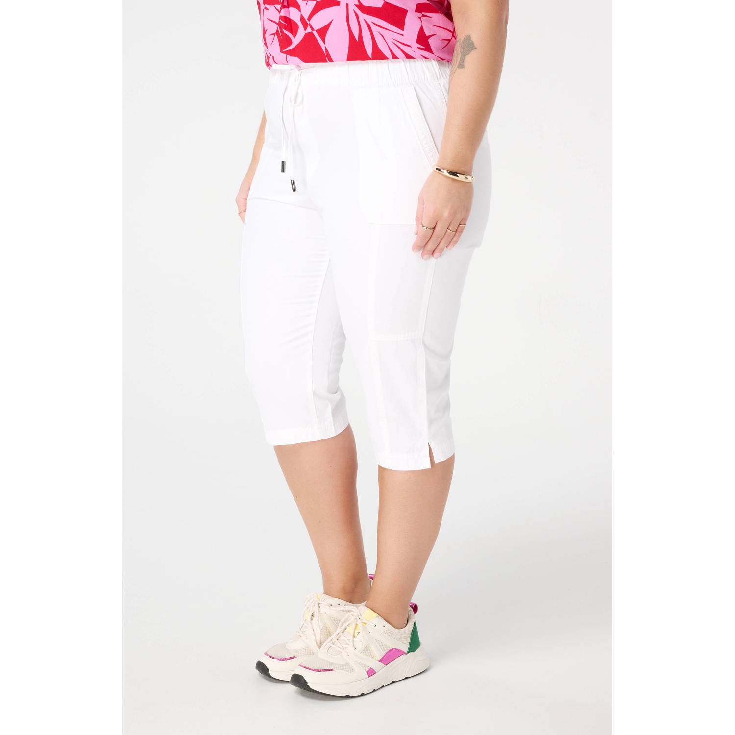MS Mode straight regular waist broek wit