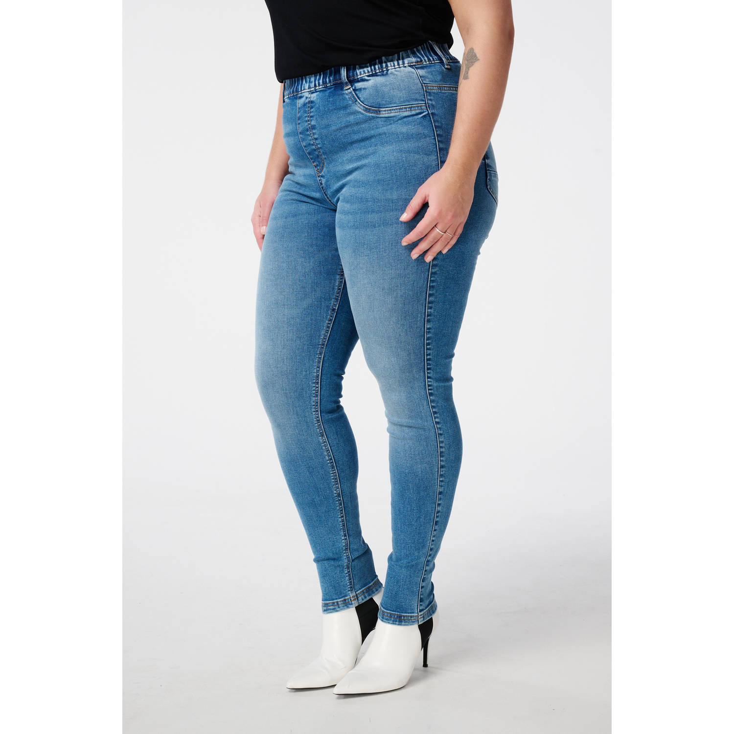 MS Mode slim fit jeans medium blue denim