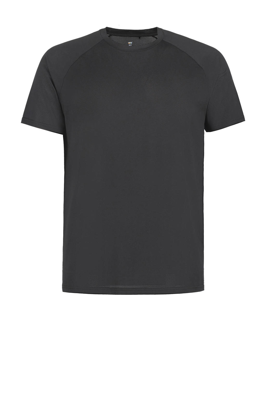Zwarte heren Rukka hardloopshirt Muukko V2 van polyester met korte mouwen en ronde hals