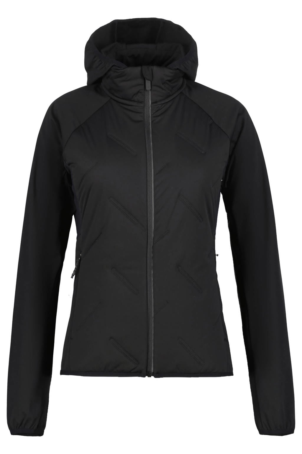 Zwarte dames Rukka sportjack Melta Hood van polyester met lange mouwen, capuchon en ritssluiting