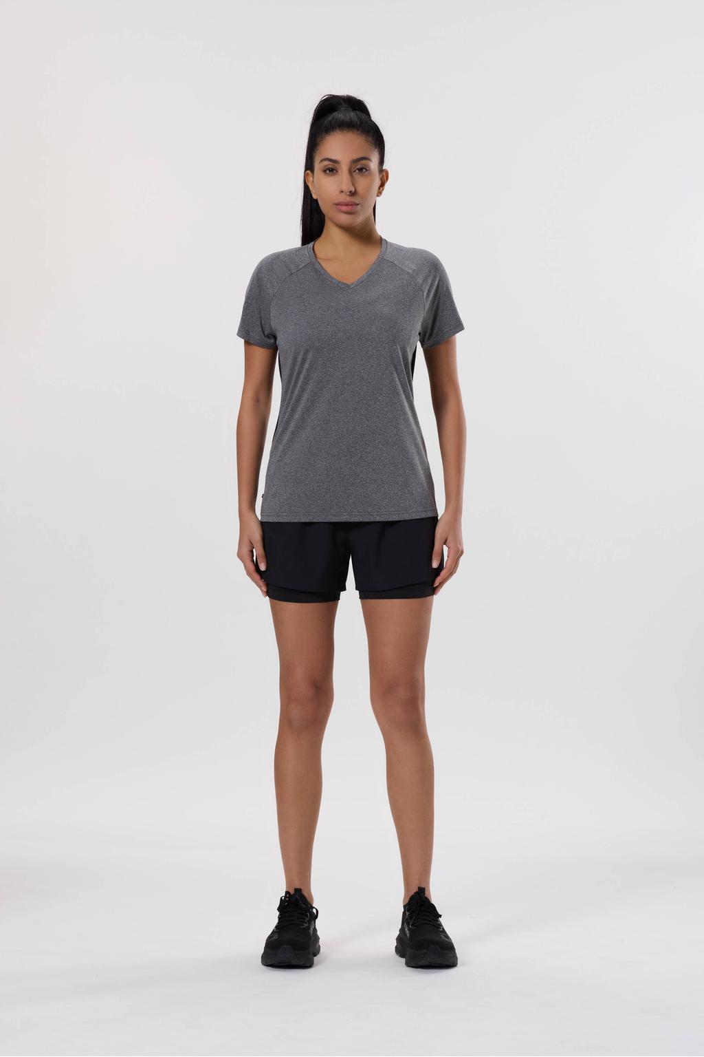 Zwarte dames Rukka hardloopshort Makela van polyester met regular fit, regular waist en effen