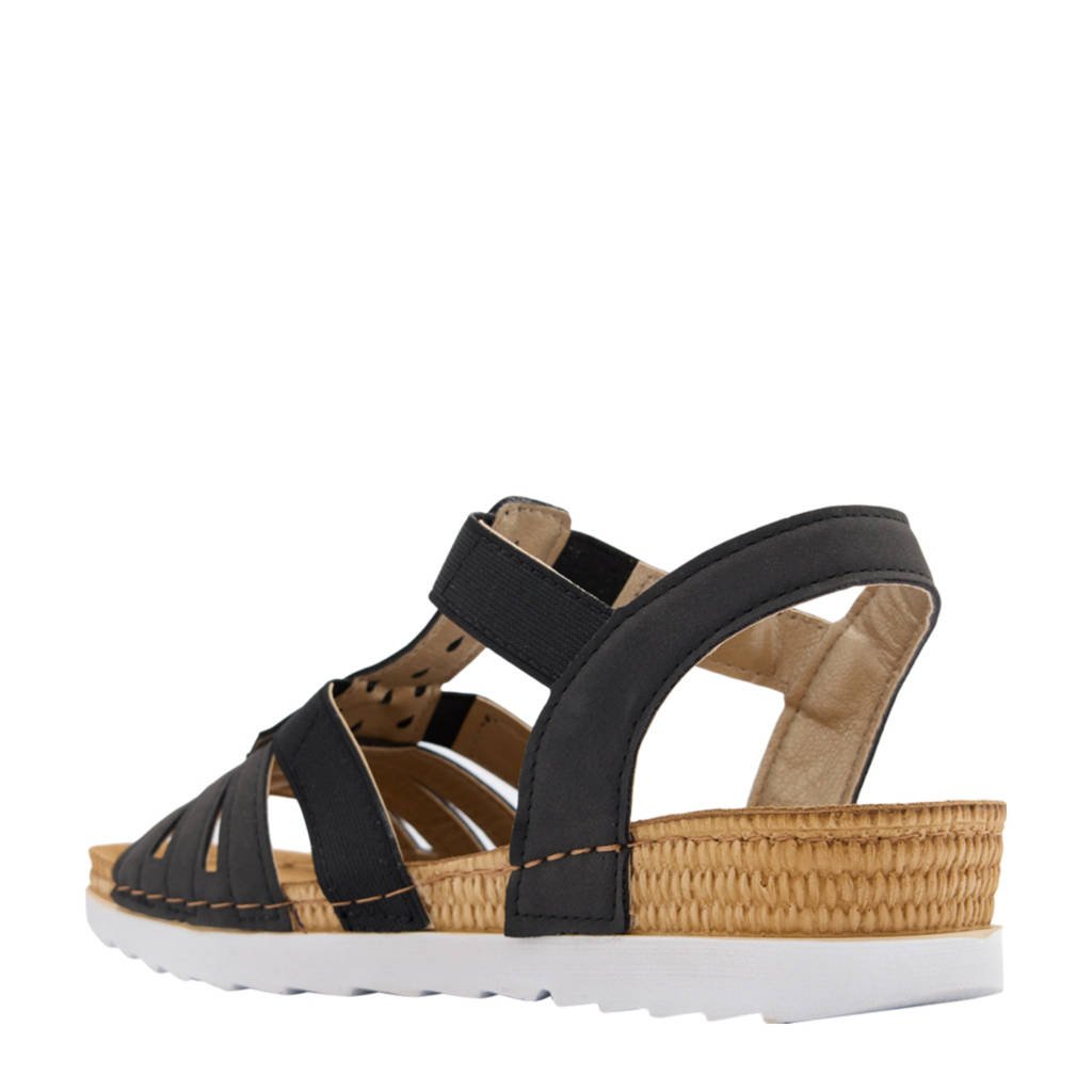 Easy Street Van Haren Sleehak Zwart Easy Street Sandalen Zwart