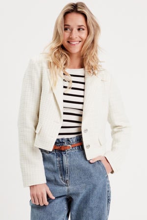 cropped blazer ecru
