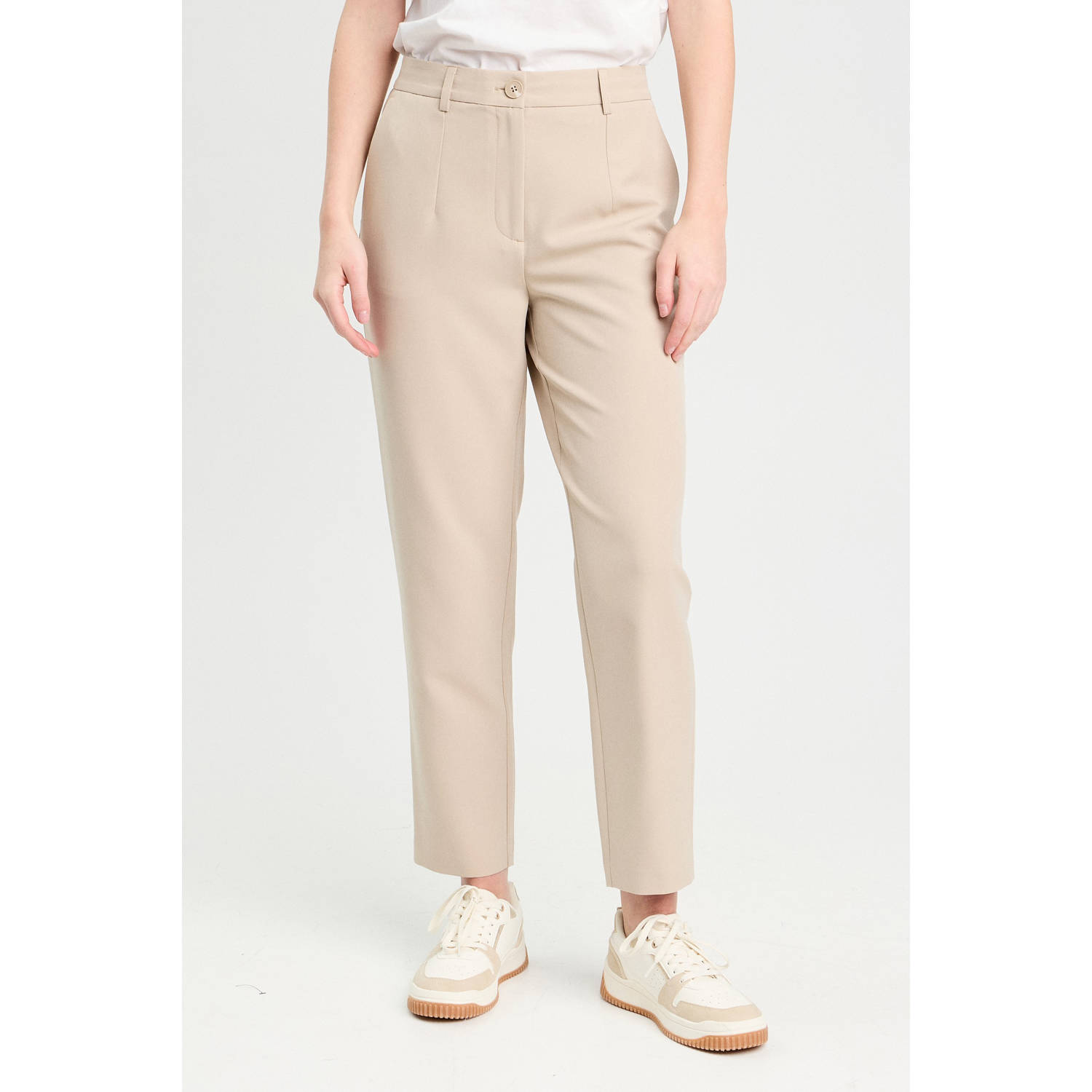 Cache high waist broek beige