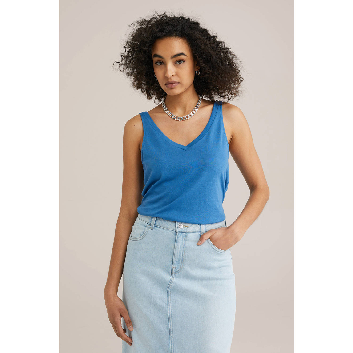 WE Fashion singlet blauw