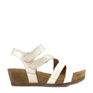  comfort leren sandalen goud