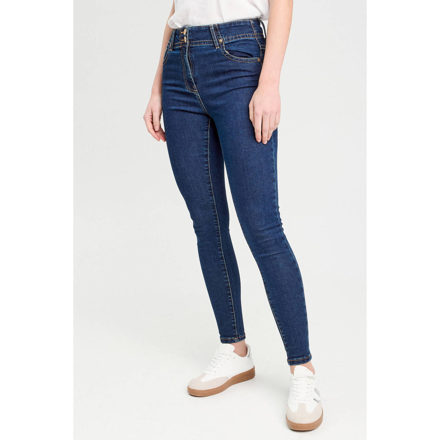 Cache skinny jeans dark blue denim