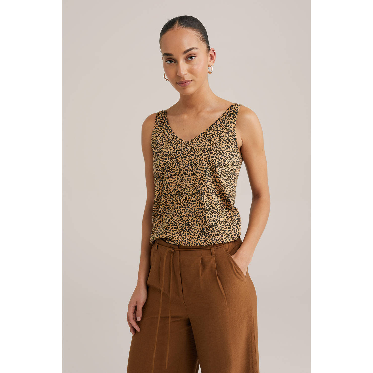 WE Fashion singlet lichtbruin