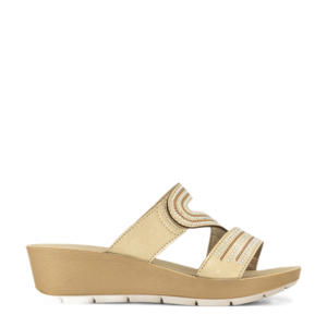  slippers met strass beige