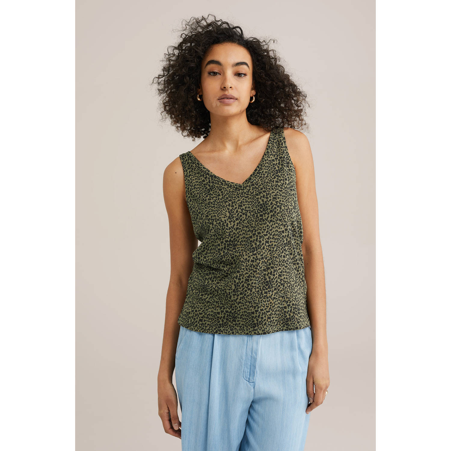 WE Fashion singlet olijfgroen