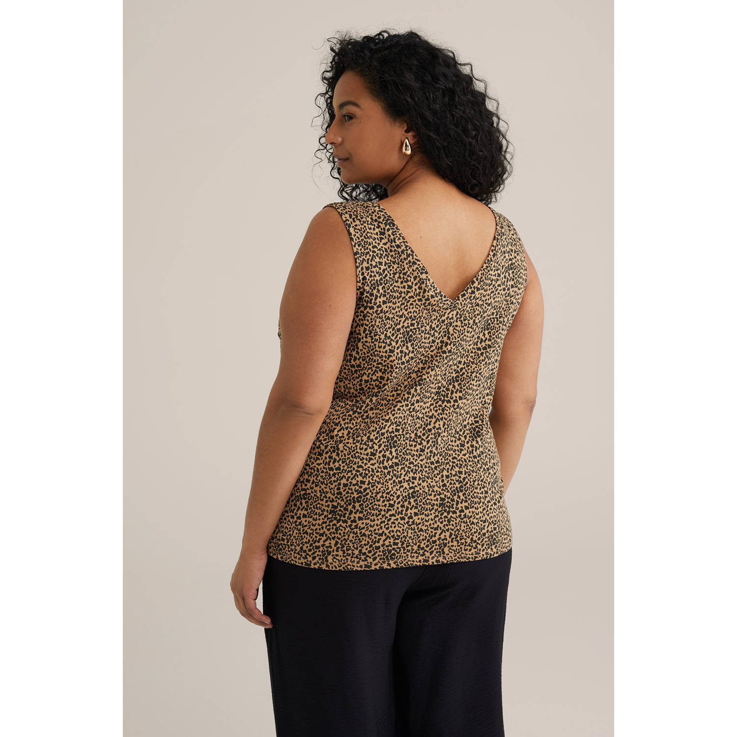 WE Fashion Curve mouwloze top beige
