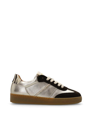 leren sneakers goud/bruin