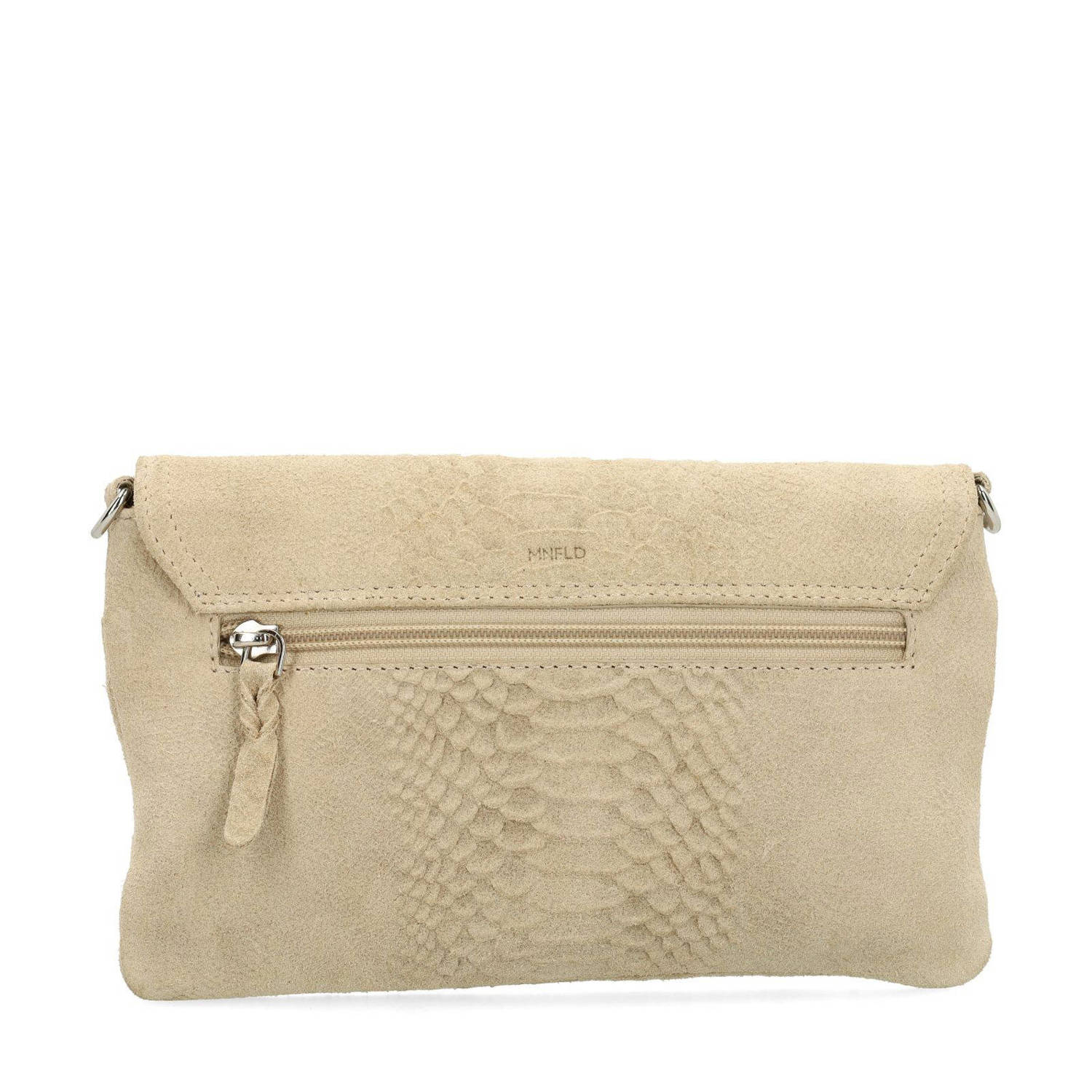 Manfield suede crossbody tas beige