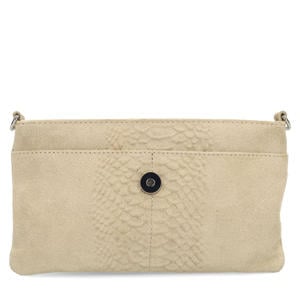 suede crossbody tas beige